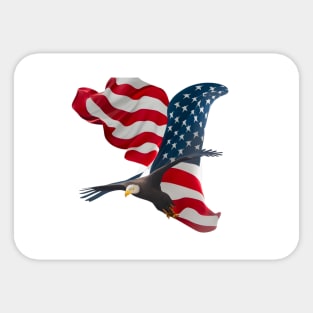 Flying American Eagle Flag Sticker